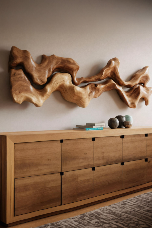 Abstract Carved Wall Art Sculpture For Living Room
