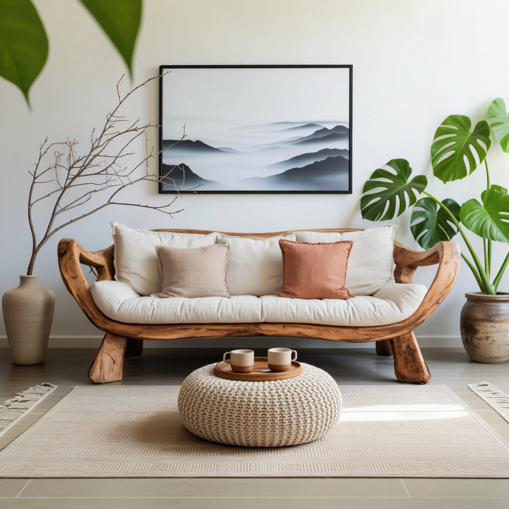 Handcrafted Rustic Sofa For Living Room Or Lounge