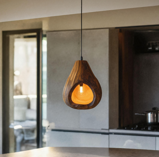 Artistic Pendant Light Carved Handmade For Living Room