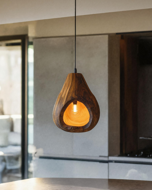 Artistic Pendant Light Carved Handmade For Living Room