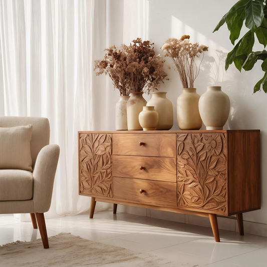 Artisan Floral Sideboard For Dining Room